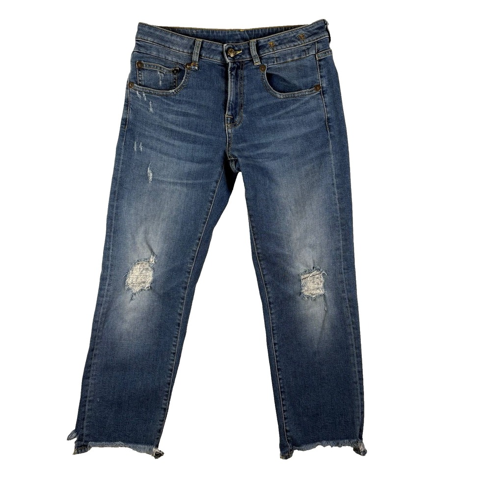 R13 Straight Boy Jeans Women's Size 26 Distressed Cropped Denim Pants (Reg $495)
